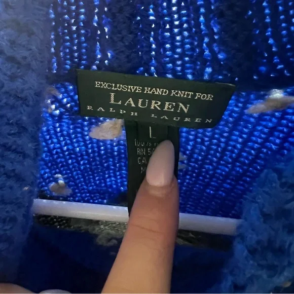 Lauren Ralph Lauren Blue and Gray Ski Sweater - Picture 5 of 5